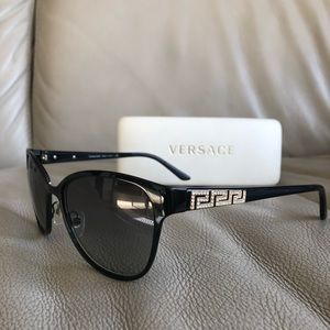Versace black metal sunglasses